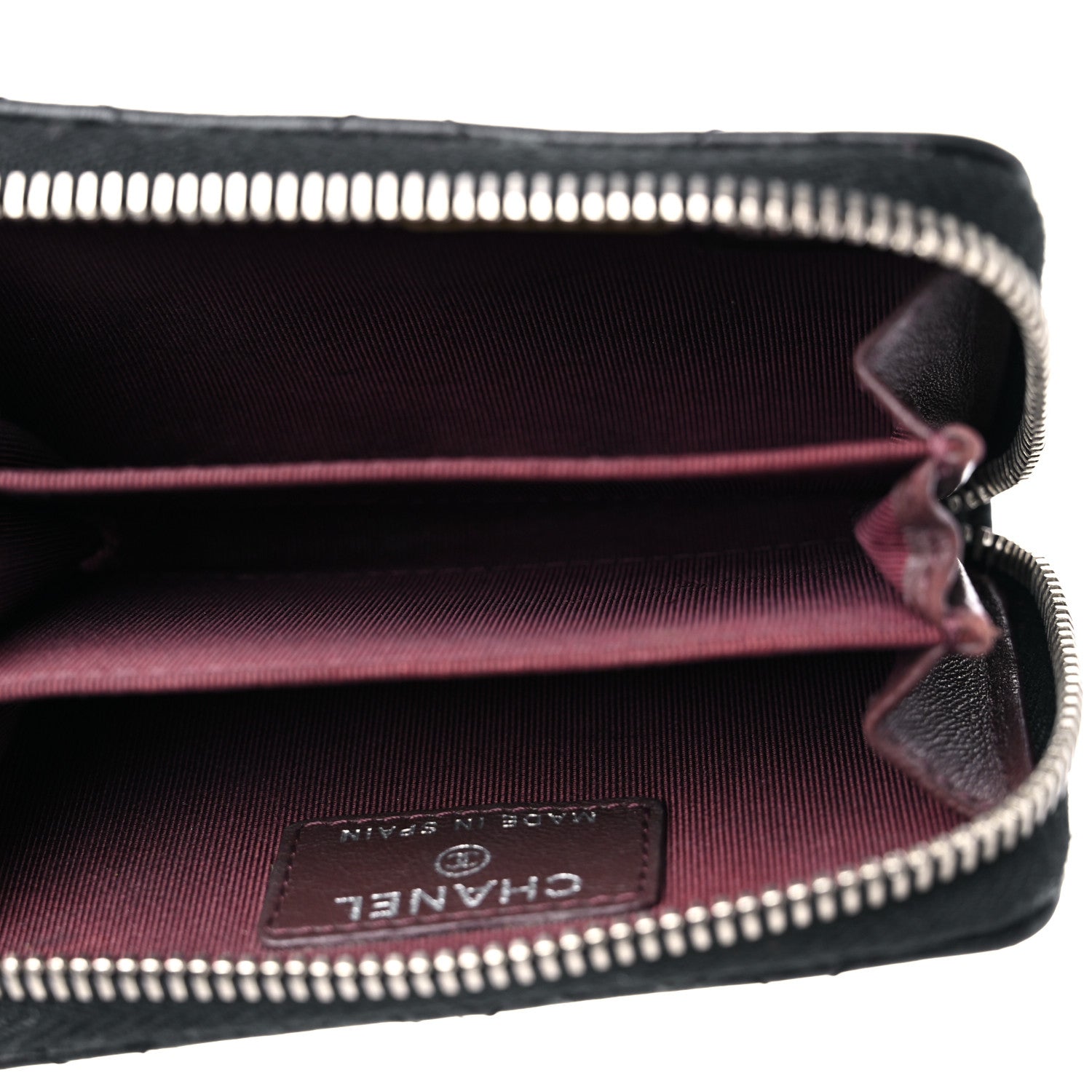 Chanel Lambskin Quilted Zip Coin Purse Black 5 of 10