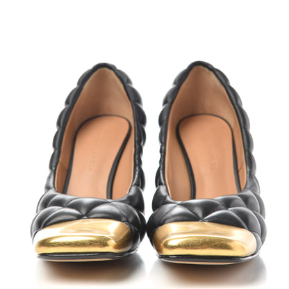 Bottega Veneta Nappa Matelasse Captoe Pumps 37 Black 2 of 9