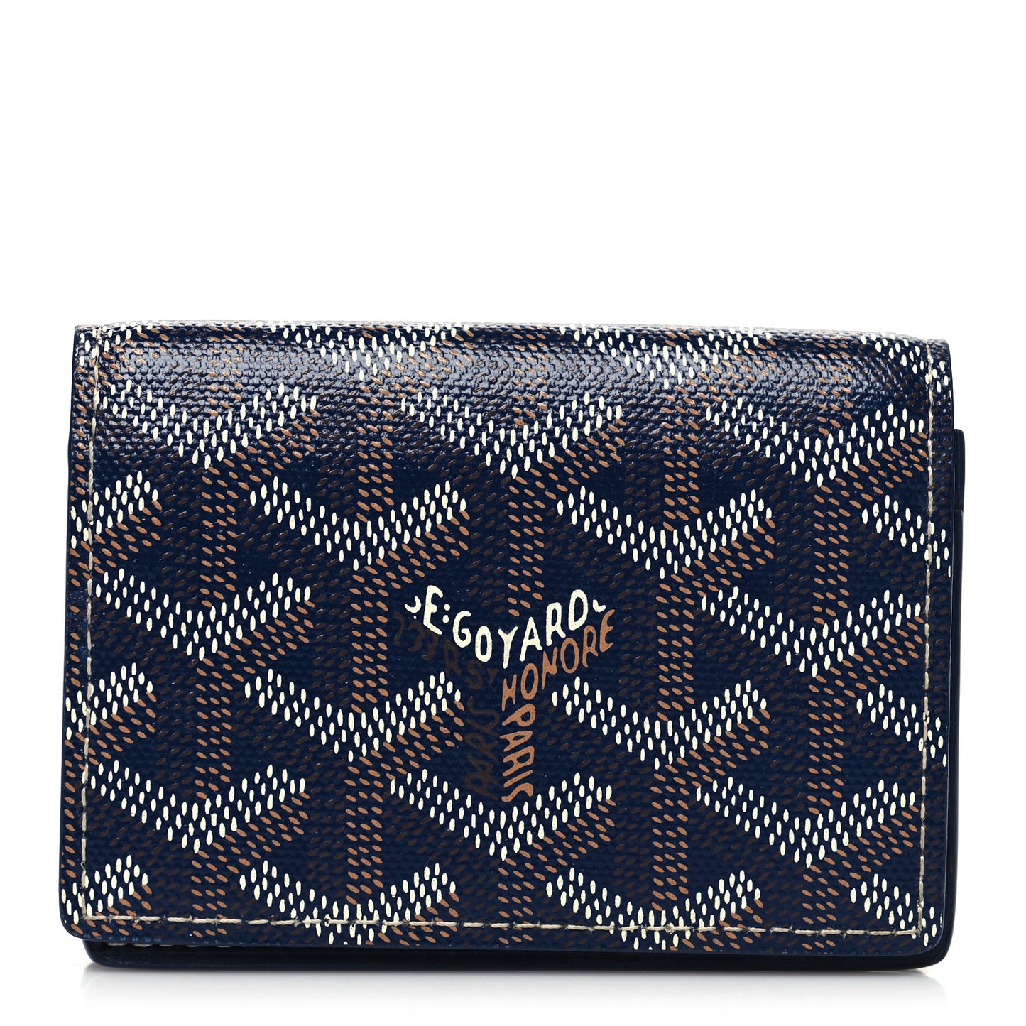 Goyardine Business Card Holder Navy