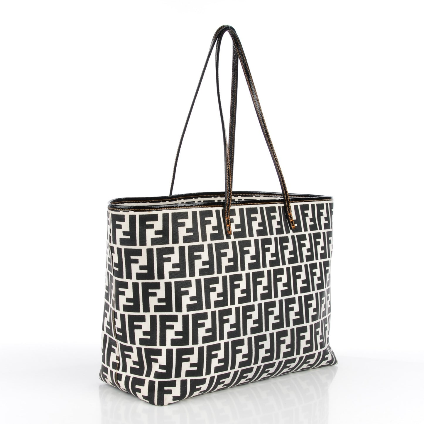Canvas FF Roll Tote Black White