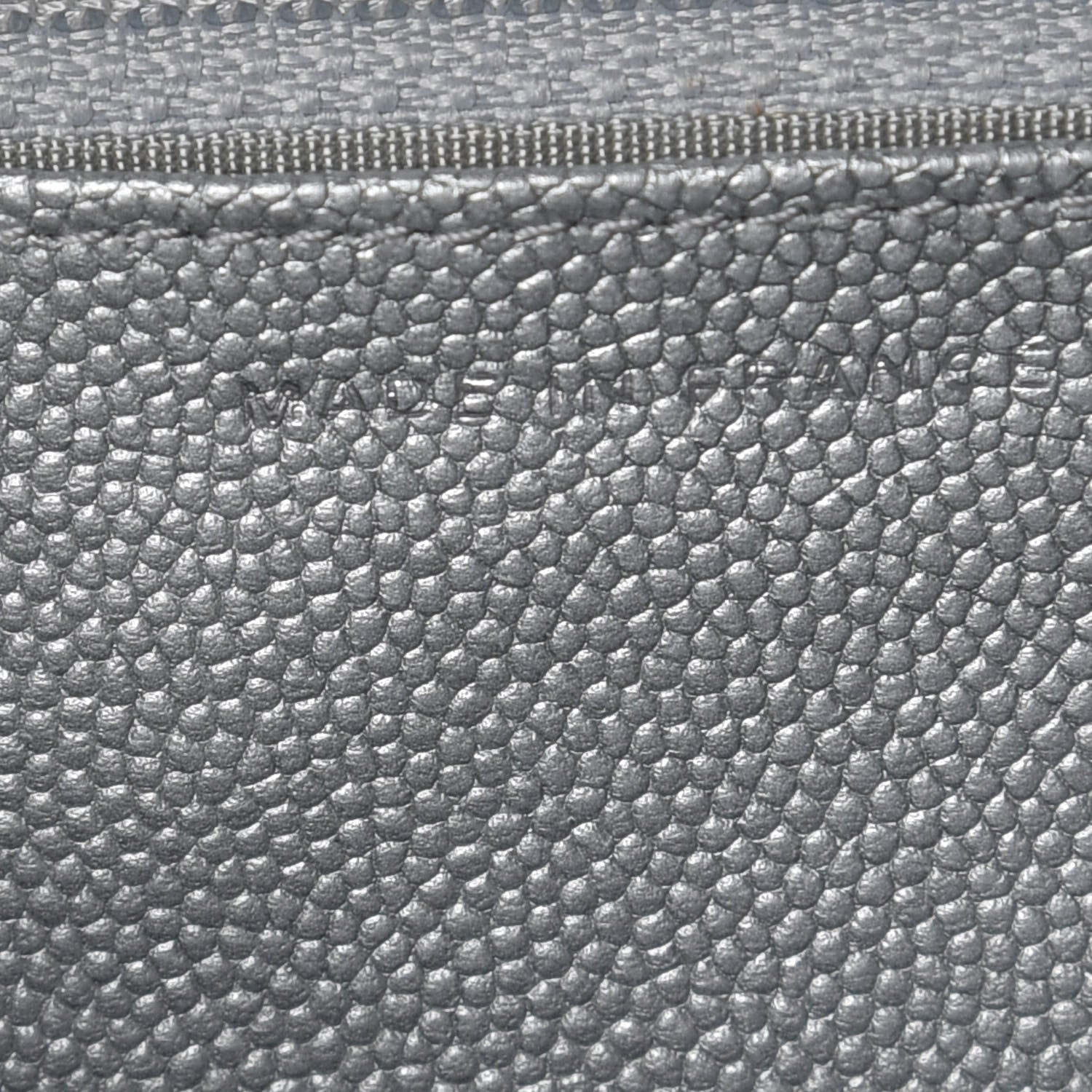 Chanel Metallic Caviar Chevron Quilted Vintage Mademoiselle Wallet On Chain WOC Silver 9 of 12
