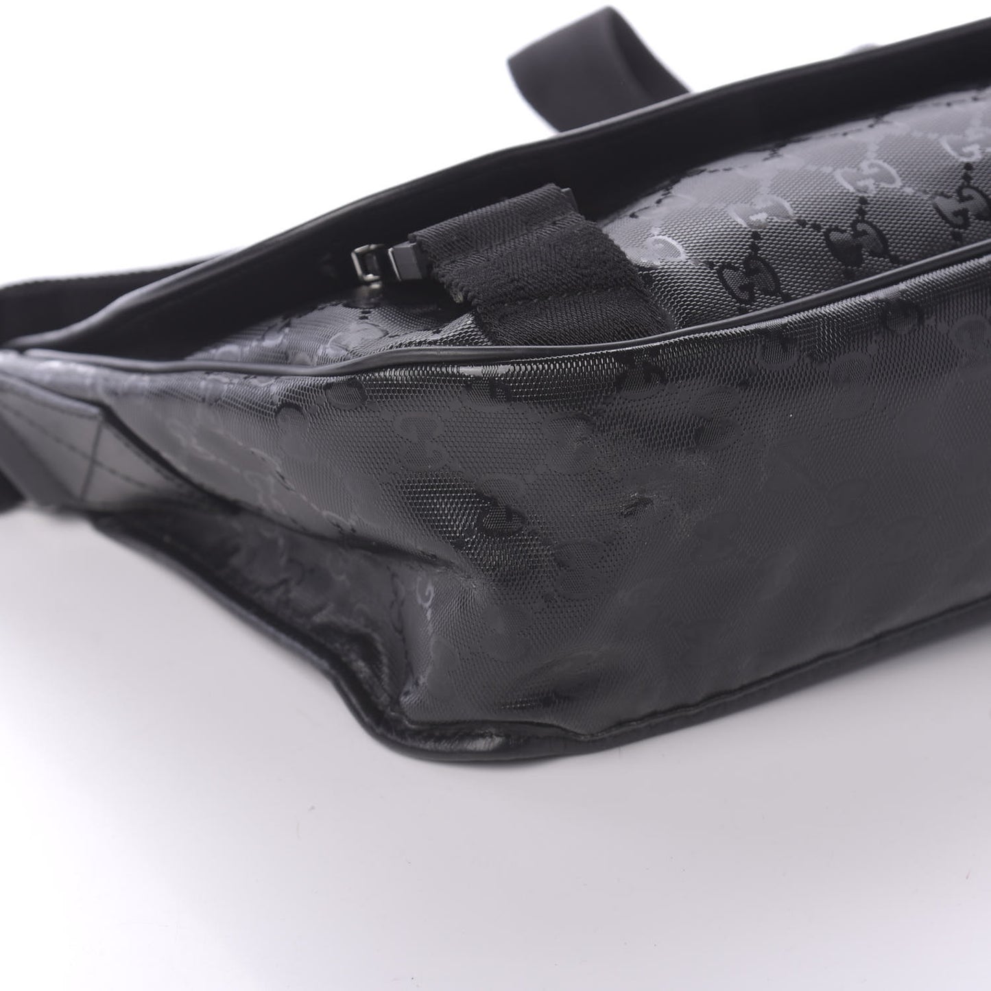 Imprime Monogram Medium Double Buckle Flap Messenger Bag Black