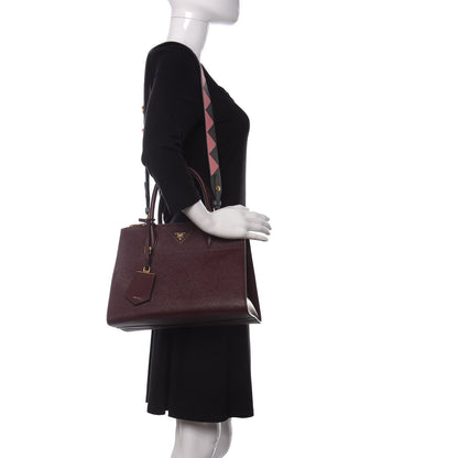 Prada Saffiano Greche Medium Paradigme Bag Granato Petalo 2 of 9
