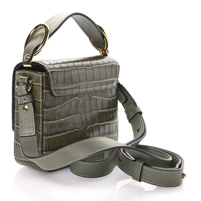 Chloe Calfskin Crocodile Embossed Mini C Double Carry Misty Forest 3 of 10
