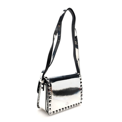 Valentino Garavani Mirror Calfskin Small Rockstud23 Shoulder Bag Silver 3 of 9