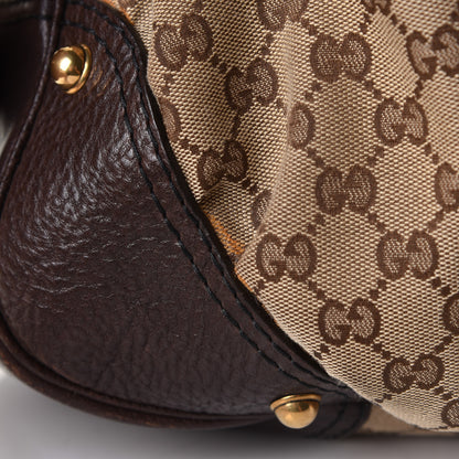Gucci Monogram Large Jockey Hobo Dark Brown 5 of 6