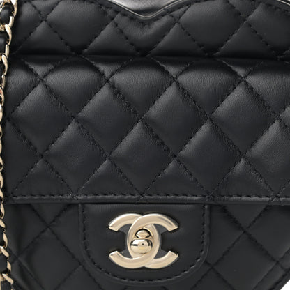 Chanel Lambskin Quilted CC In Love Heart Bag Black 8 of 12