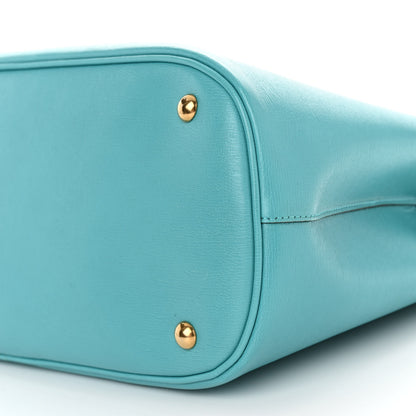 Gucci Textured Calfskin Medium Bright Bit Tote Blue 9 of 9