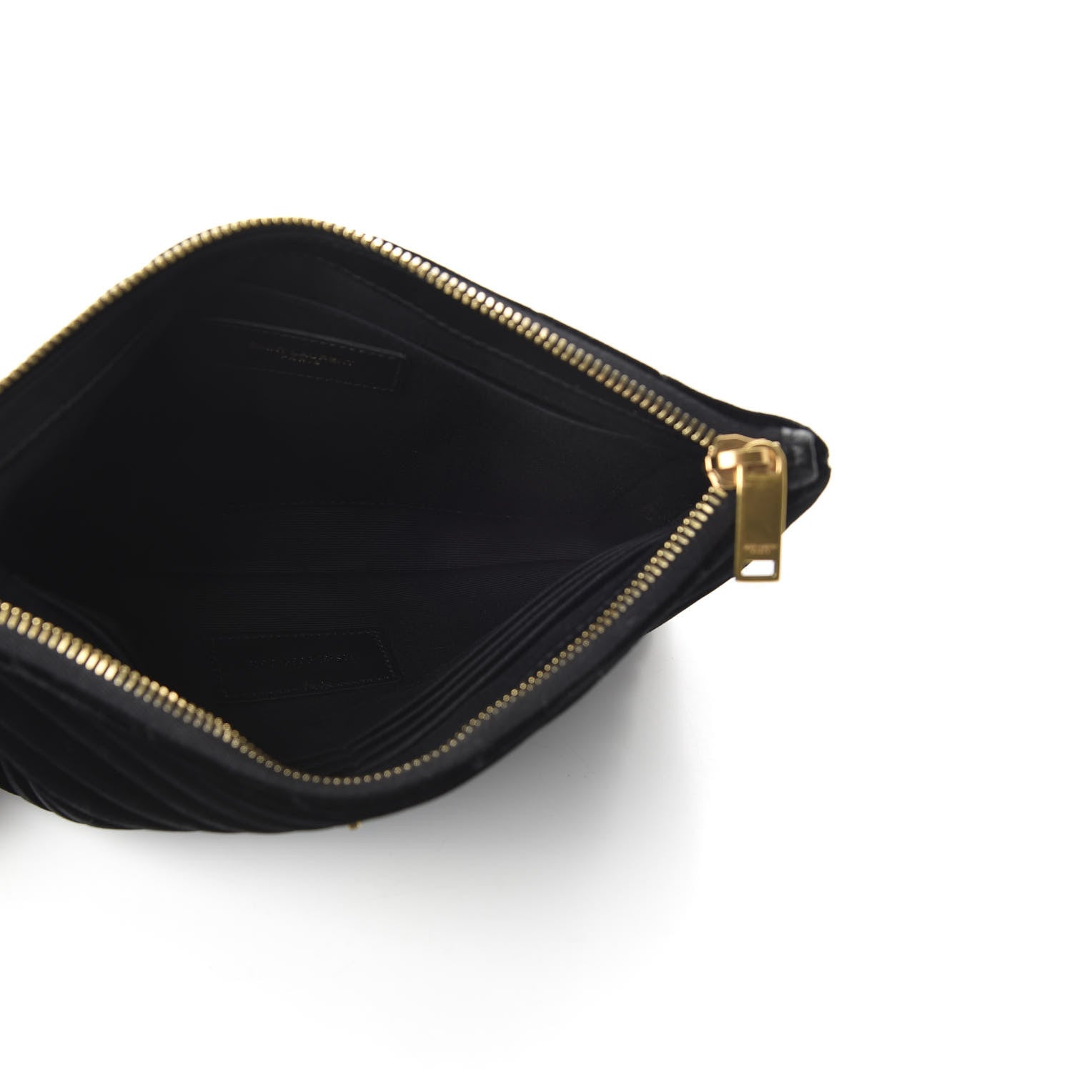 Saint Laurent Velvet Matelasse Chevron Monogram A5 Wristlet Black 5 of 8