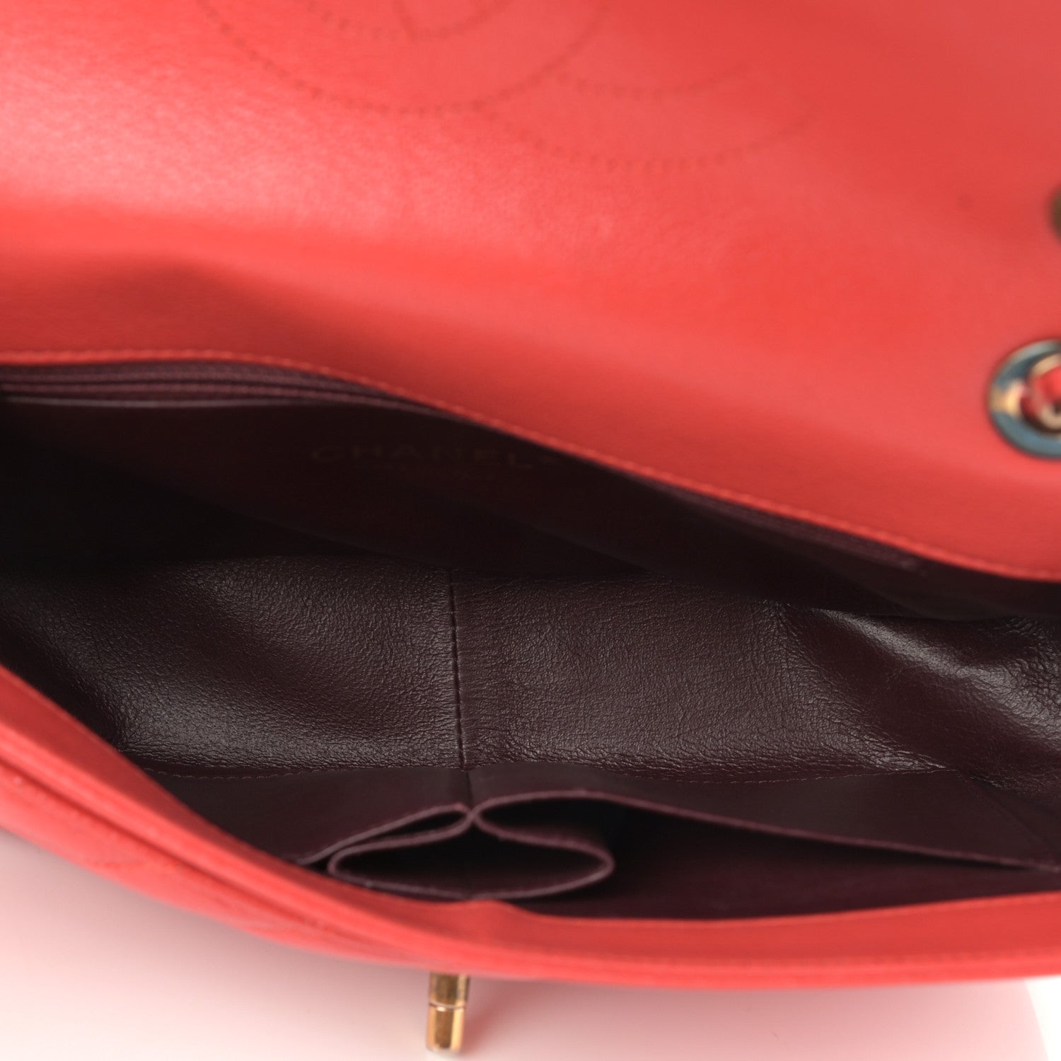 Chanel Shiny Goatskin Diagonal Quilted Small Flap Red 5 of 10
