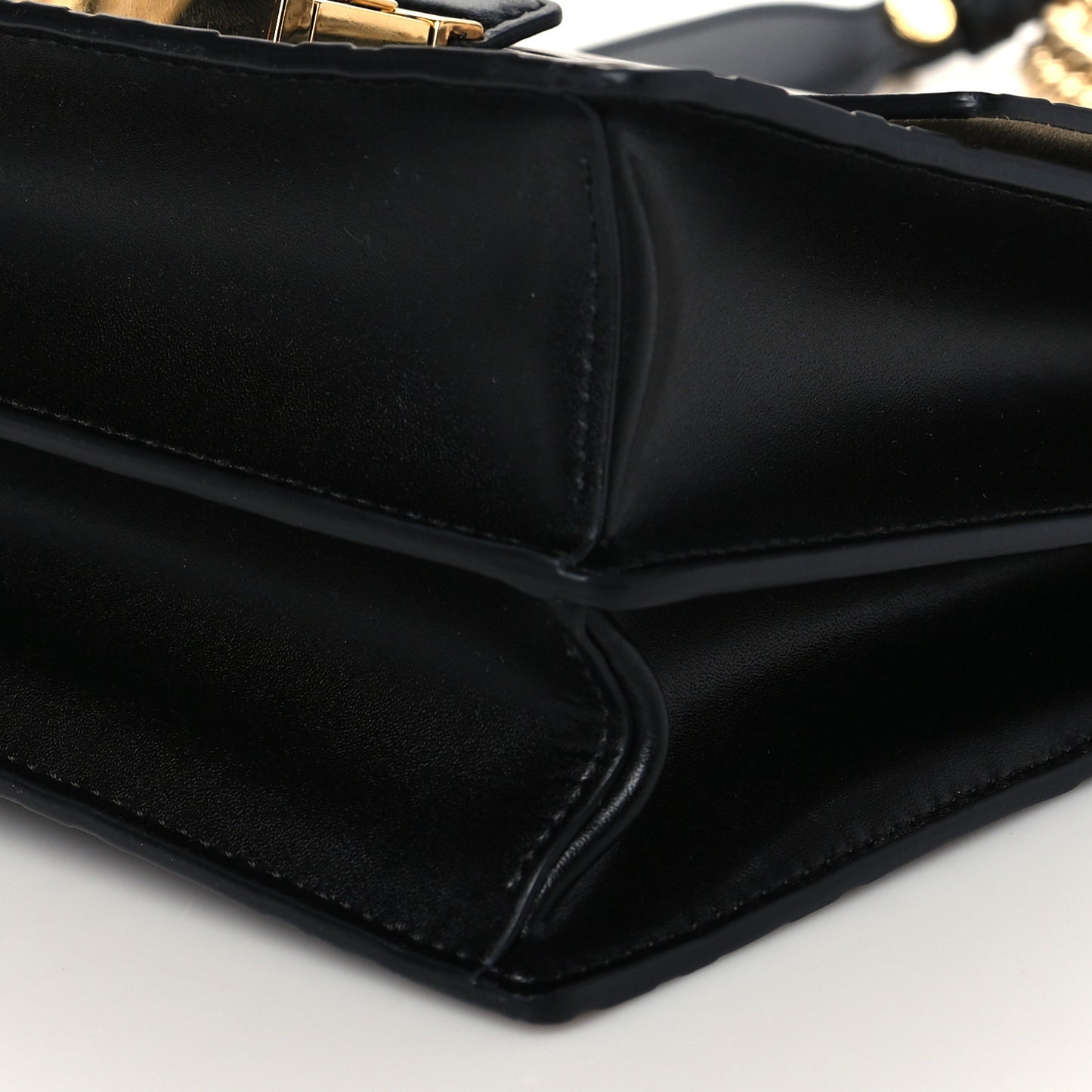 Vitello Liberty Bi-Color FF 1974 Embossed Small Kan U Shoulder Bag Maya Black