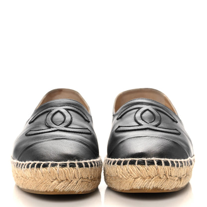 Chanel Lambskin CC Espadrilles 38 Black 2 of 10