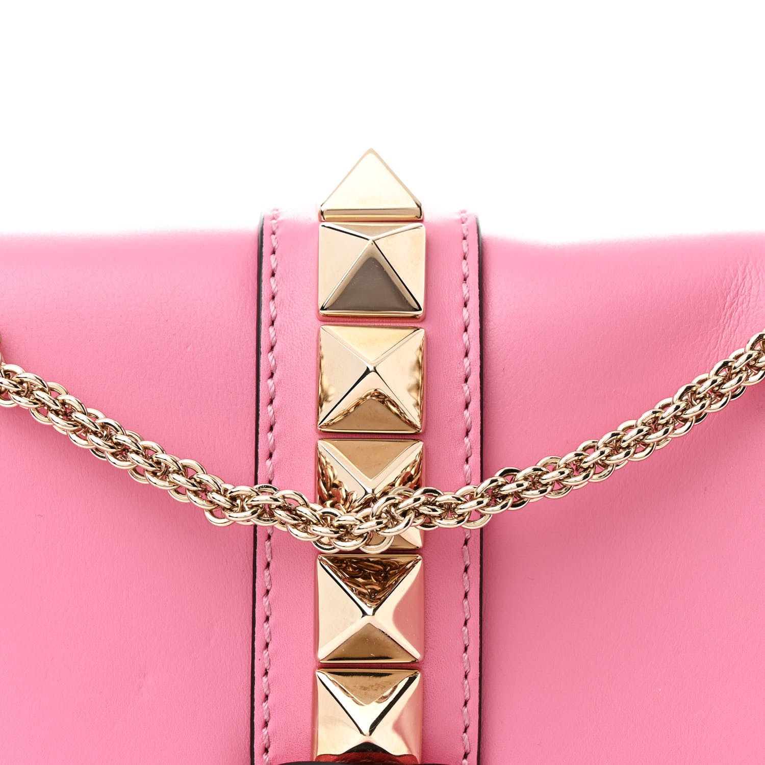 Valentino Garavani Vitello Medium Glam Lock Rockstud Flap Ninphea 7 of 9