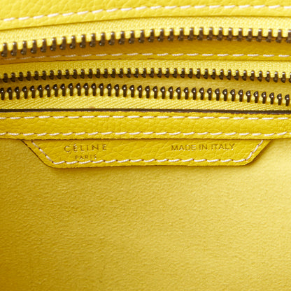 Celine Drummed Calfskin Micro Luggage Citron 9 of 10