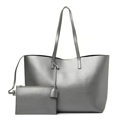 Saint Laurent Metallic Calfskin Large Shopping Tote Silver 1 of 9