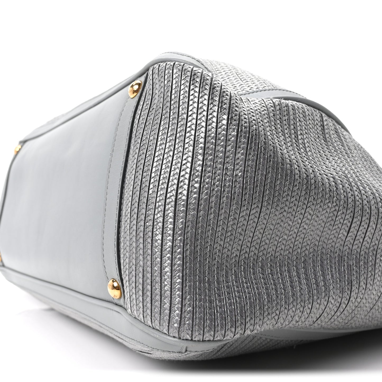 Calfskin Raffia Betulla Tote Grey