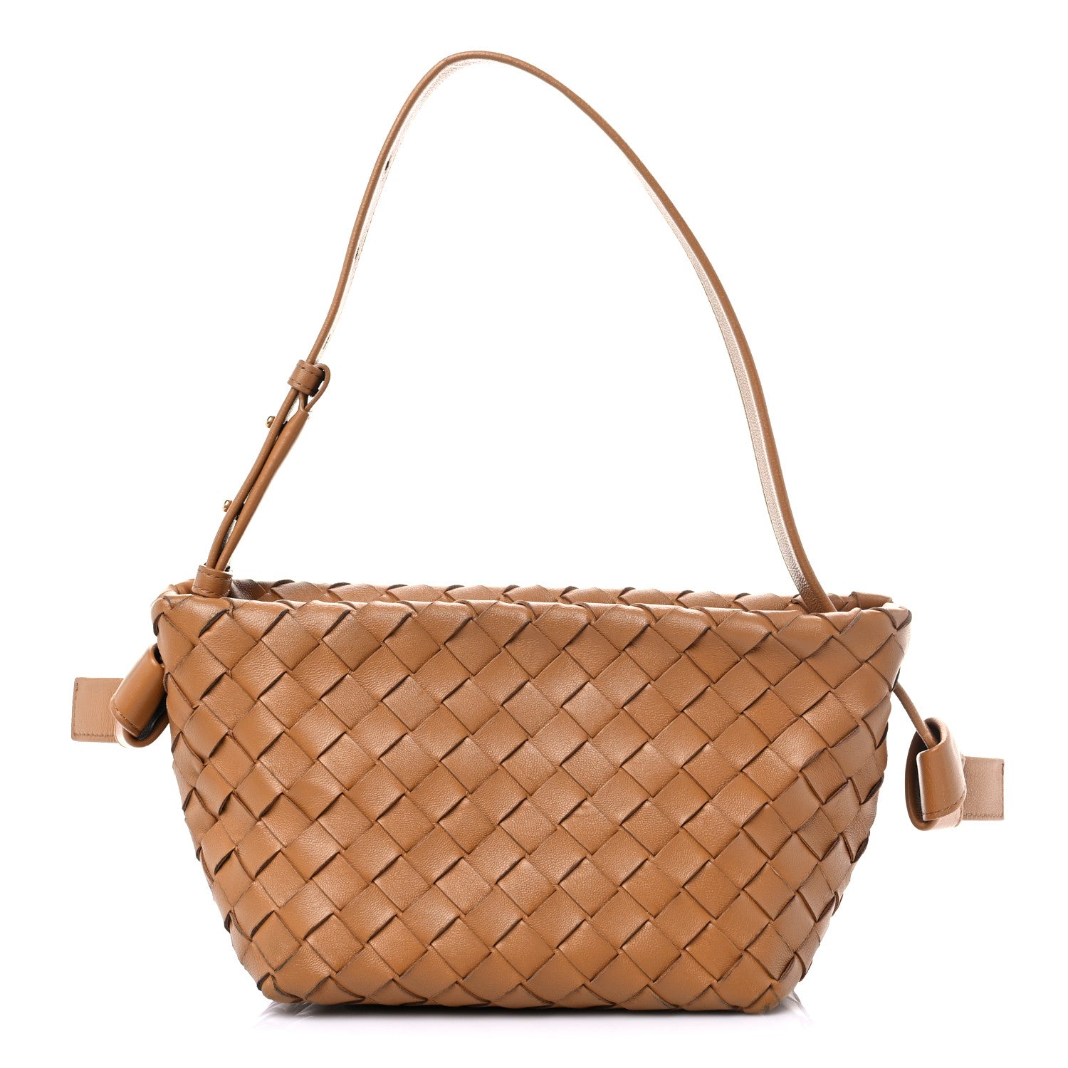 小物 taimelu121 BOTTEGA VENETA Bottega Veneta Nappa Intrecciato Tie Shoulder Bag Caramel 1153661