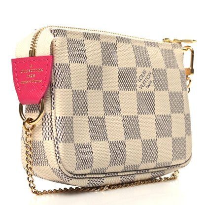 Louis Vuitton Damier Azur 2021 Christmas Animation Hollywood Mini Pochette Accessories Fuchsia 3 of 11