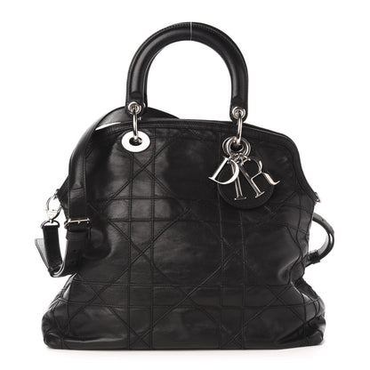 Christian Dior Lambskin Cannage Medium Granville Tote Black 1 of 14