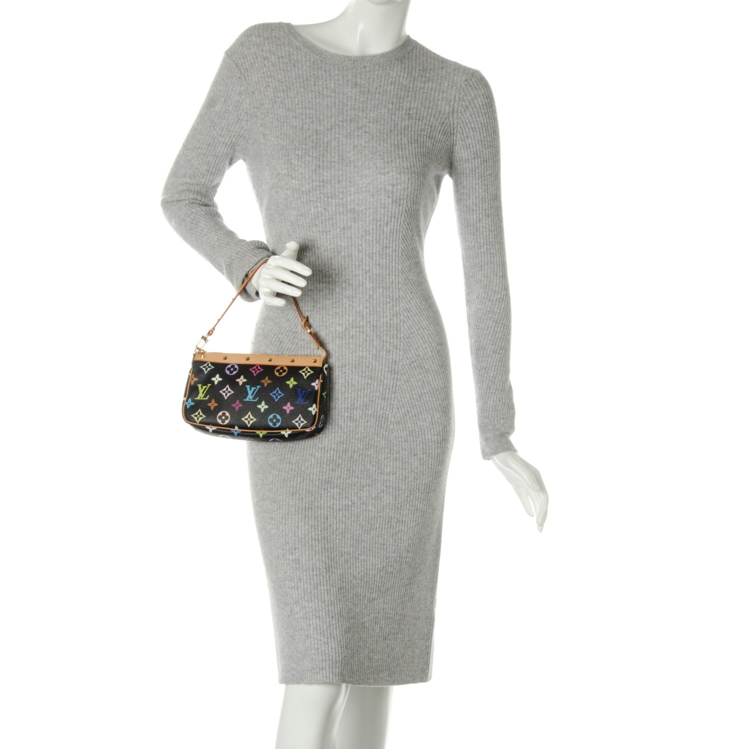 Louis Vuitton Monogram Multicolor Pochette Accessories Black 2 of 8