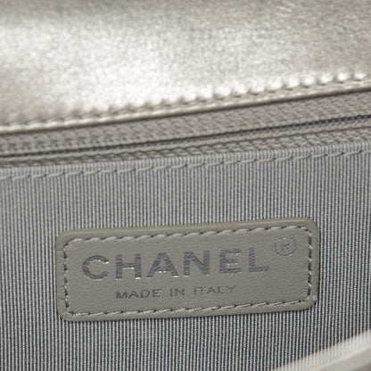 Chanel Metallic Calfskin Quilted Large Boy Flap Silver 6 of 8
