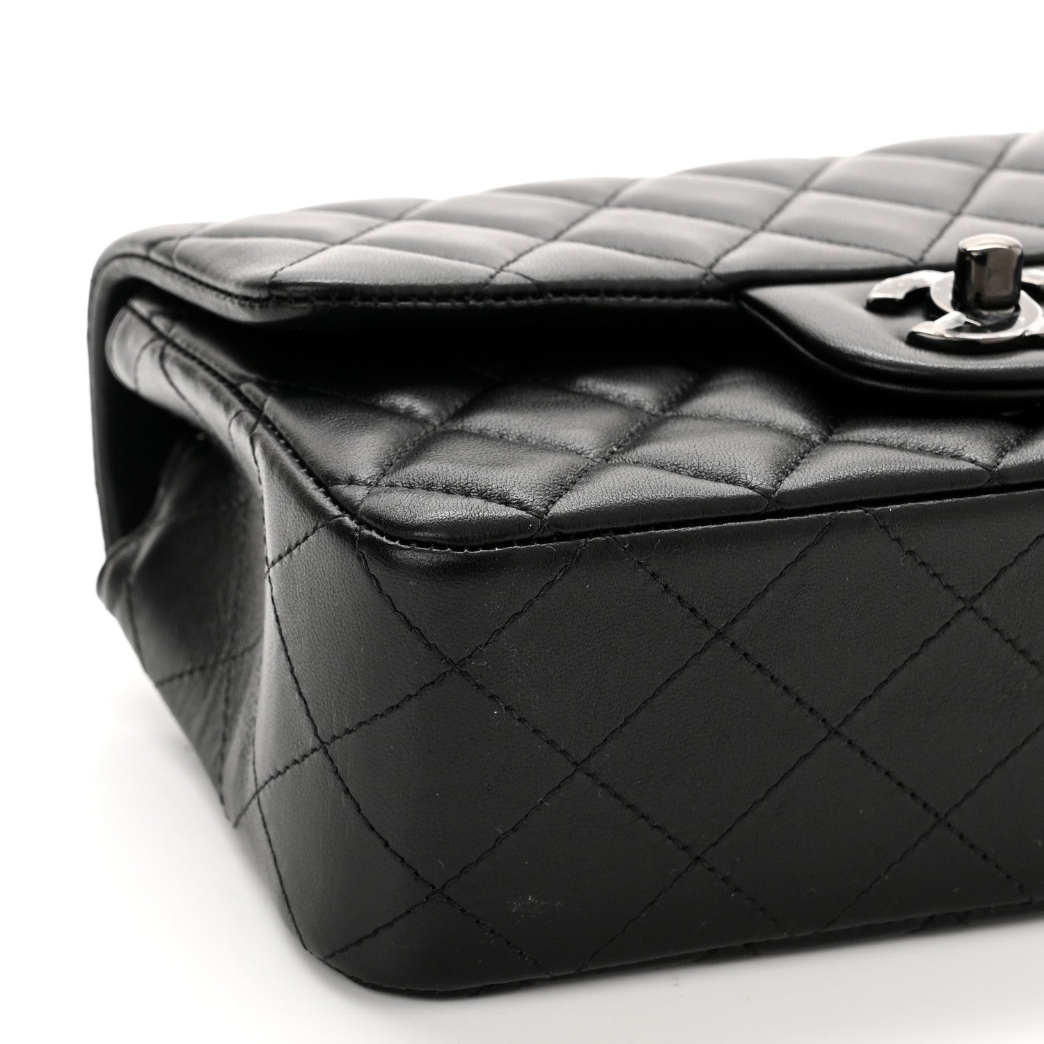 Chanel Lambskin Quilted Mini Rectangular Flap So Black 8 of 9