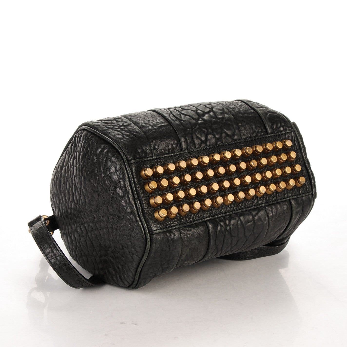 Pebbled Lambskin Rockie Black Antique Brass Hardware