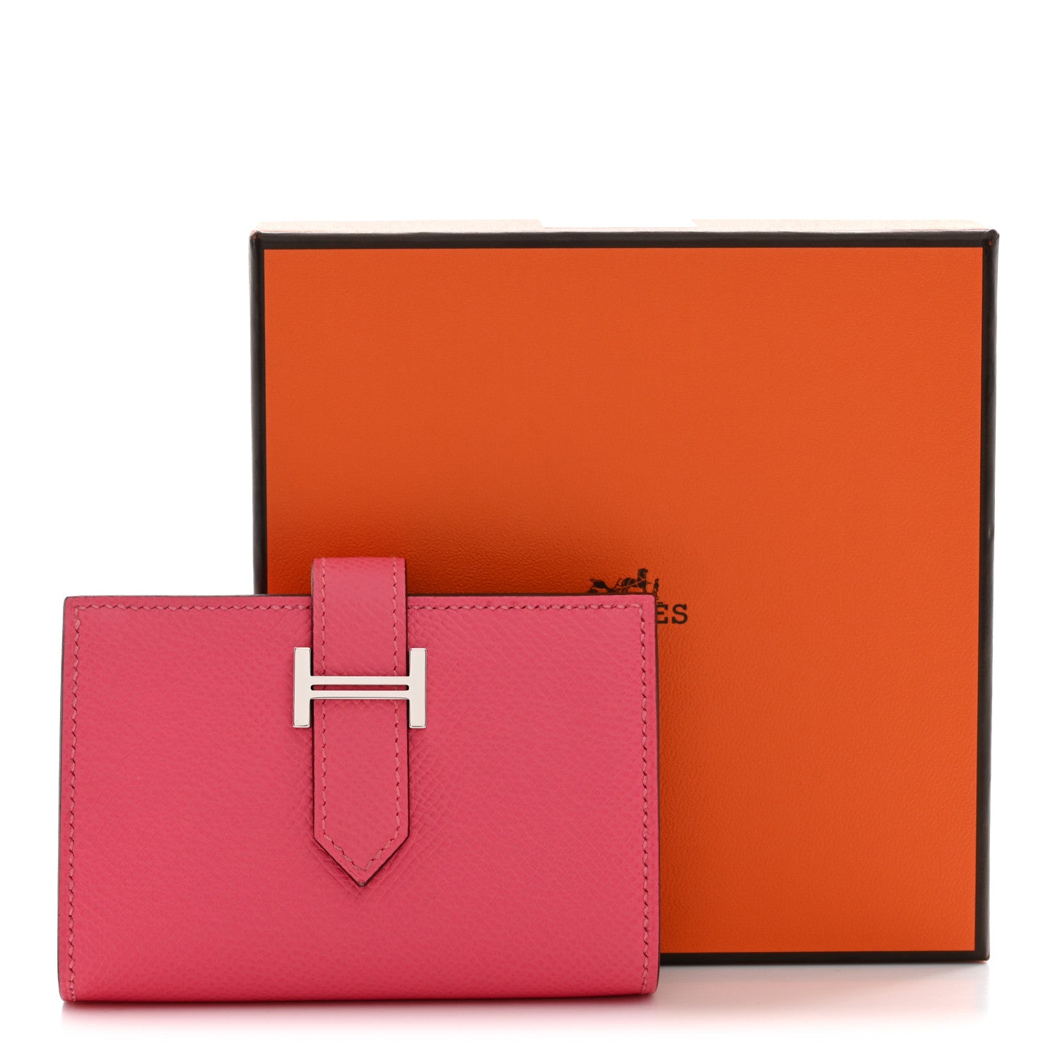 Hermes Epsom Mini Bearn Wallet Rose Azalee 8 of 8