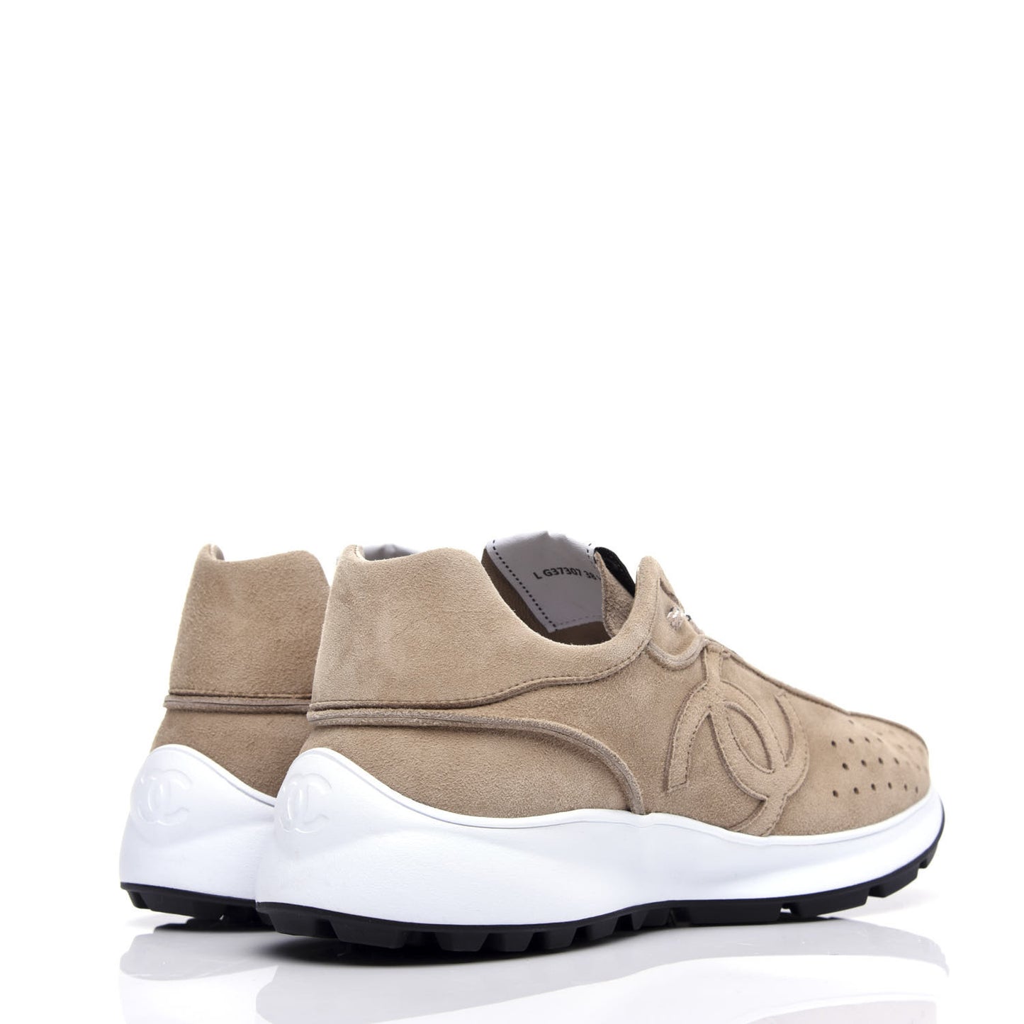 Suede Goatskin CC Sneakers 38.5 Dark Beige