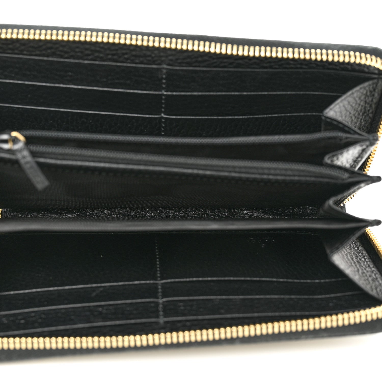 Gucci Dollar Calfskin GG Supreme Monogram GG Marmont Zip Around Wallet Black Beige Ebony 5 of 8