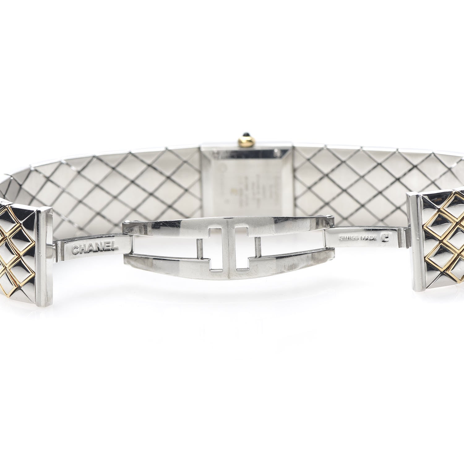 Chanel Stainless Steel 19mm Quilted Matelasse Quartz Watch Black Gold 6 of 6