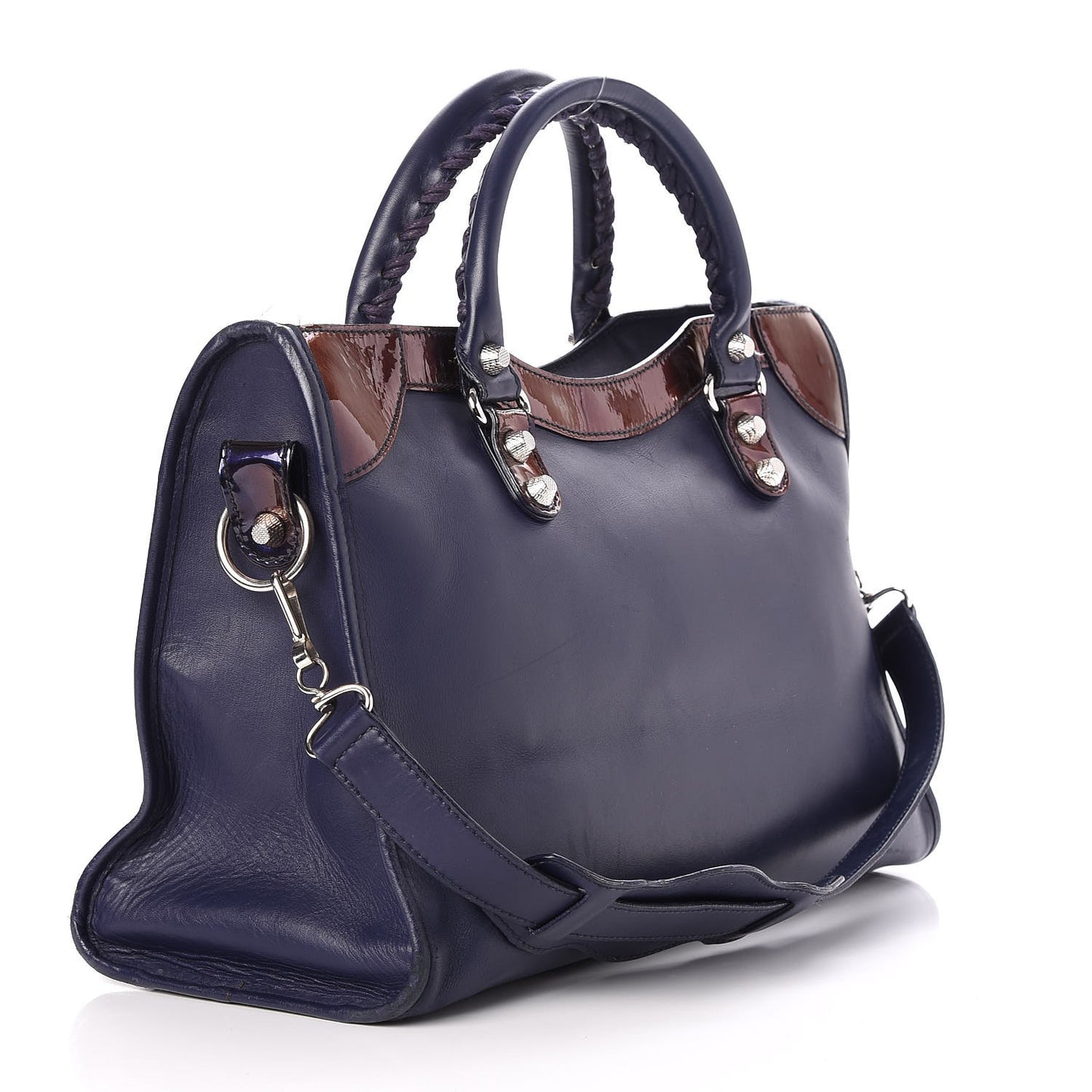 Smooth Calfskin Metallic Patent Giant 12 Silver Hardware City Ultraviolet