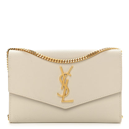 Saint Laurent Grain De Poudre Monogram Uptown Chain Wallet Crema Soft 1 of 11