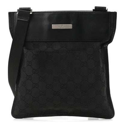 Gucci GG Monogram Messenger Crossbody Bag Black 1 of 11