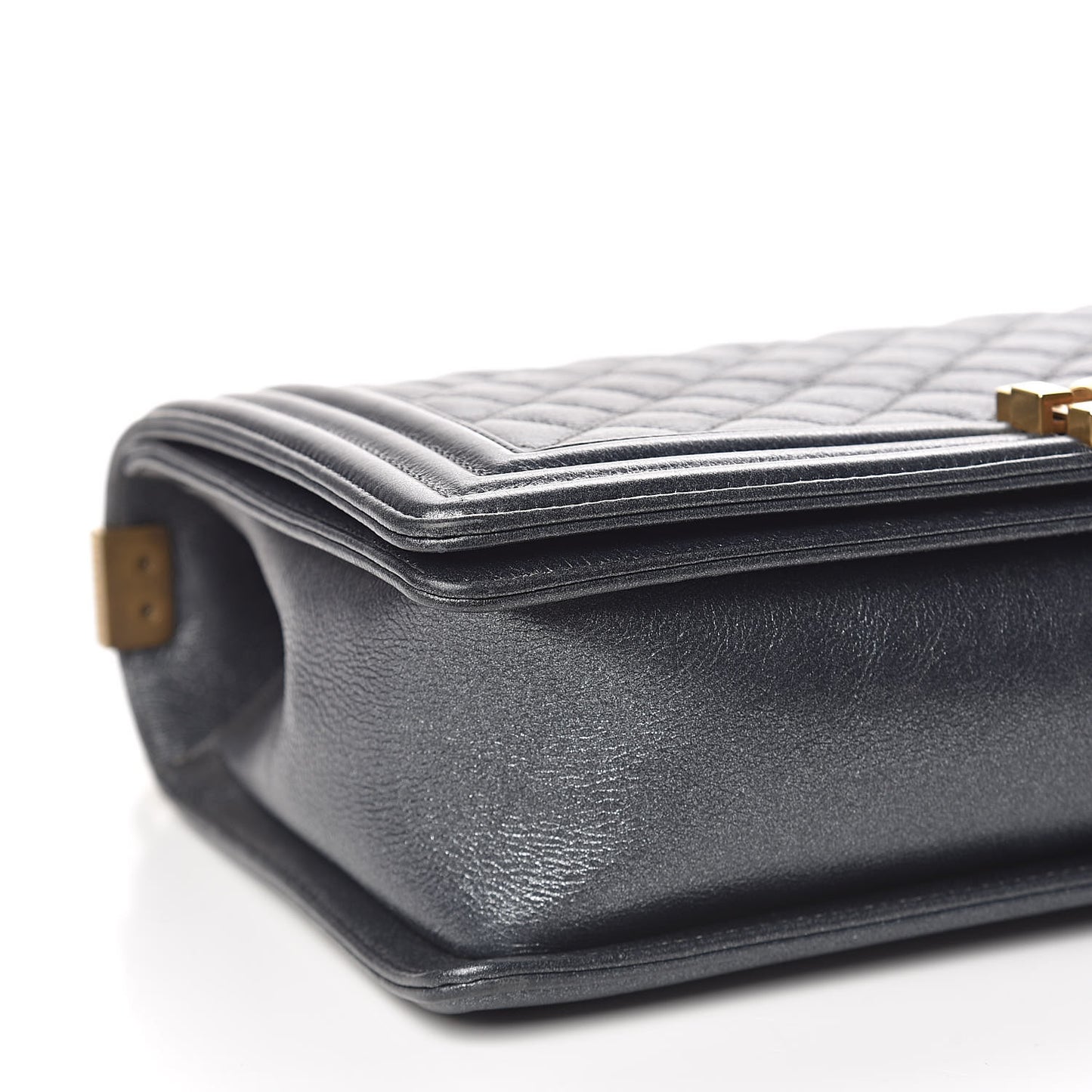 Pearl Calfskin New Medium Boy Flap Dark Grey