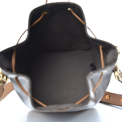 Fendi Glazed Fabric Vitello Grace F is Fendi FF 1974 Stamp Patch Grande Mon Tresor Bucket Bag Mogano Panna Nocciola 5 of 8