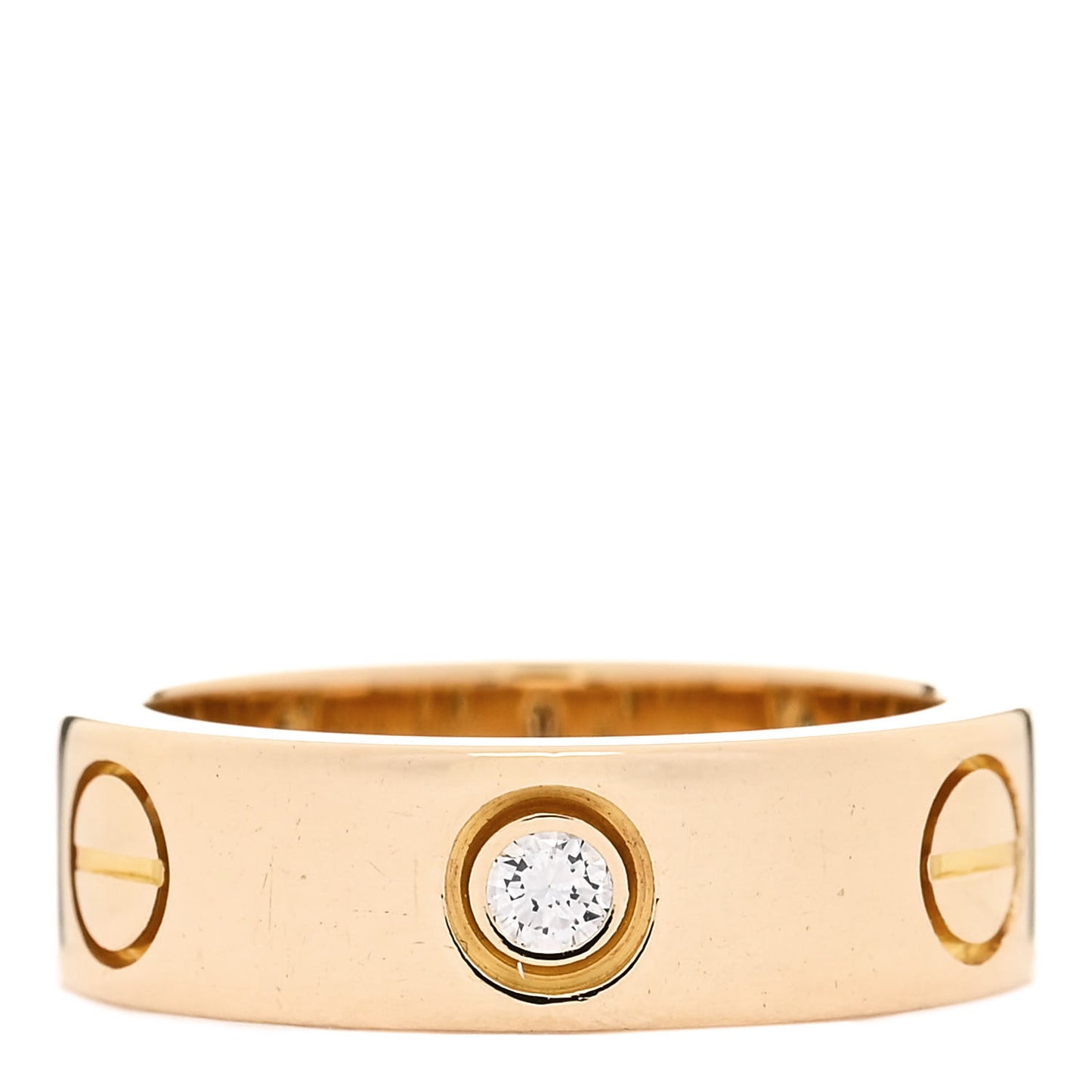 18K Yellow Gold 3 Diamond 5.5mm LOVE Ring 49 5