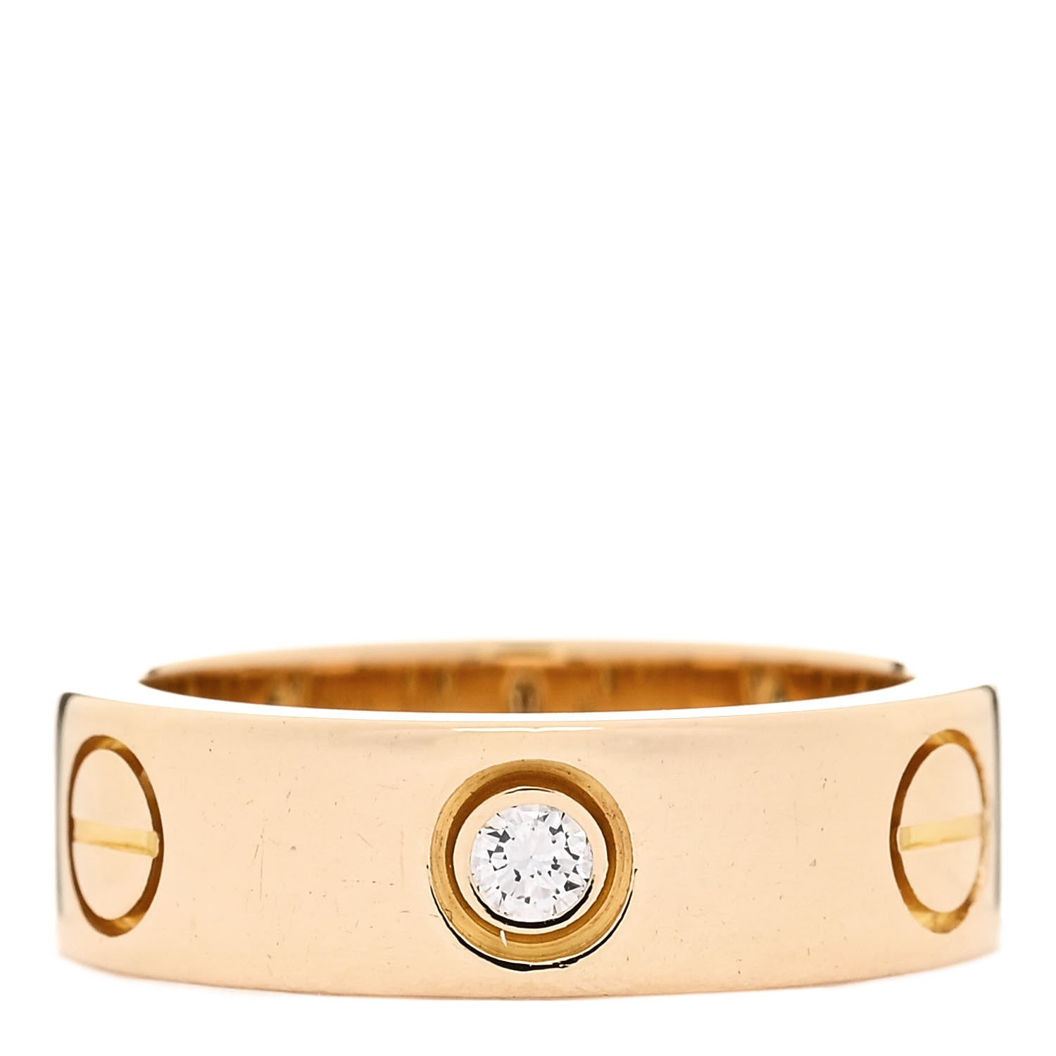Cartier 18K Yellow Gold 3 Diamond 5.5mm LOVE Ring 49 5 1 of 6