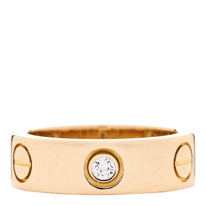 Cartier 18K Yellow Gold 3 Diamond 5.5mm LOVE Ring 49 5 1 of 6