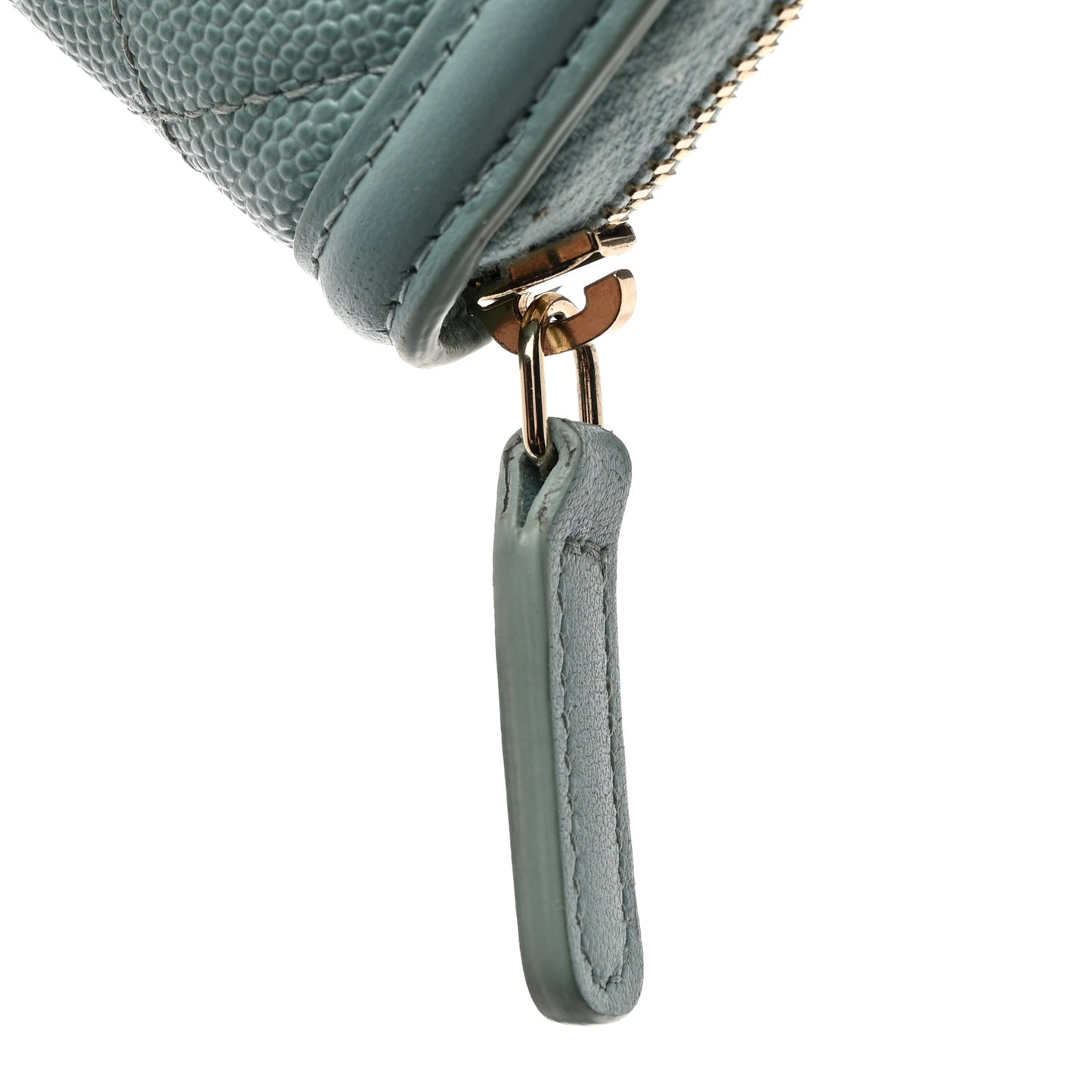 Caviar Quilted Filigree Coin Purse Light Blue
