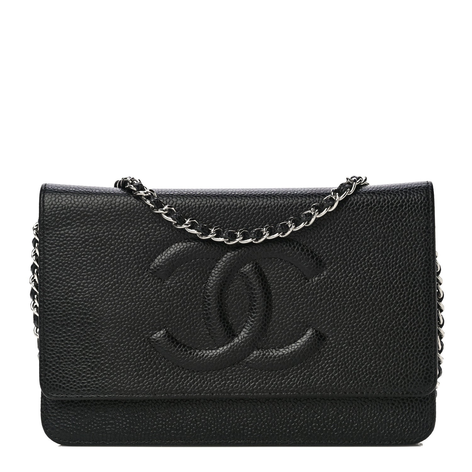 Chanel Caviar Timeless CC Wallet On Chain WOC Black 1 of 15