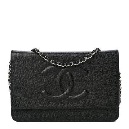 Chanel Caviar Timeless CC Wallet On Chain WOC Black 1 of 15