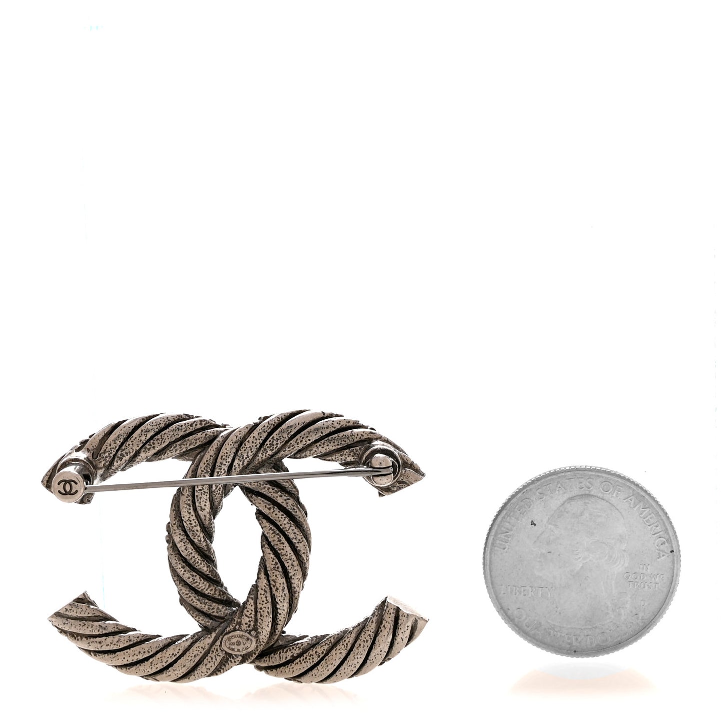 Ruthenium Twisted CC Brooch