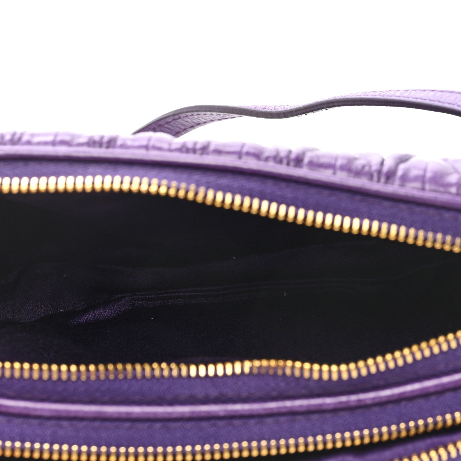 Miu Miu Vitello Lux Matelasse Double Zip Shoulder Bag Viola 5 of 10