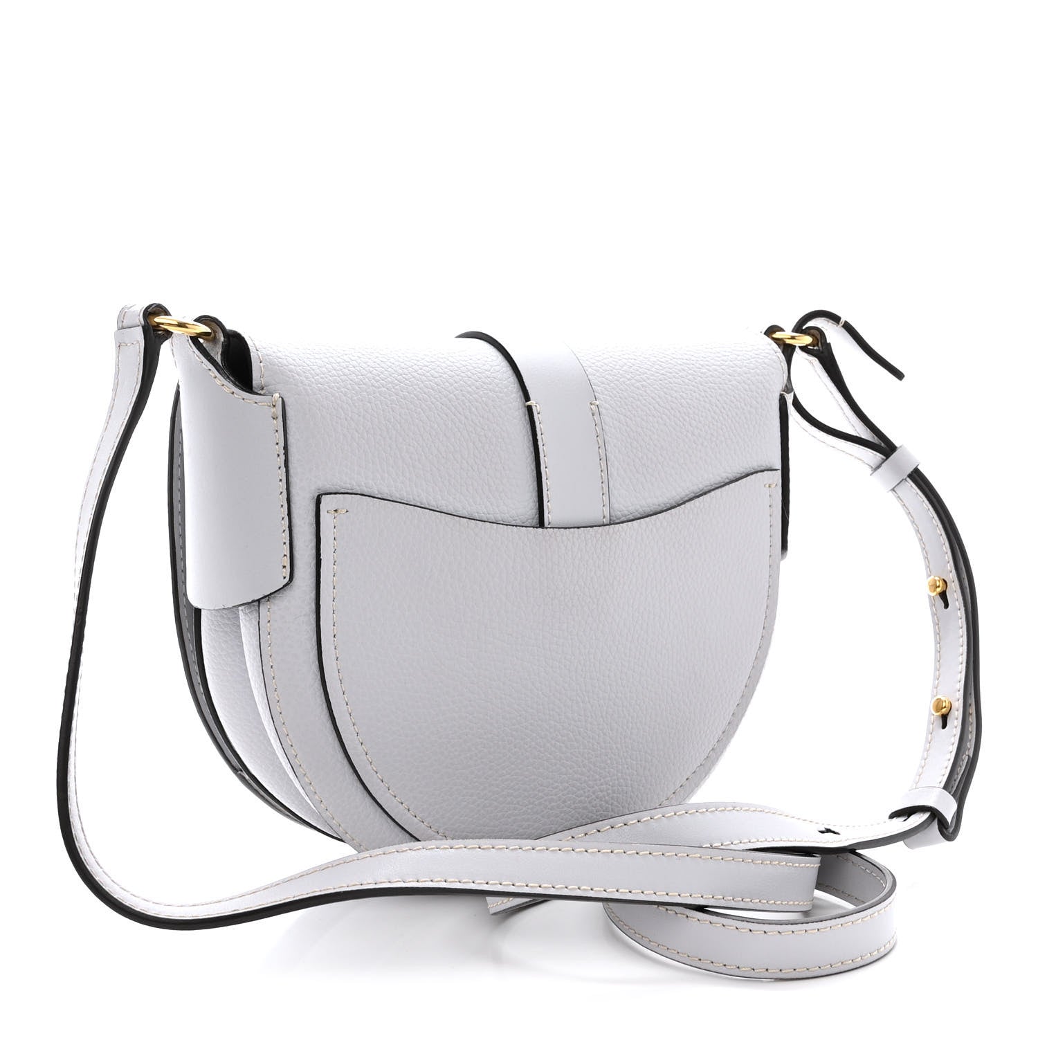 Chloe Grained Calfskin Small Darryl Saddle Crossbody Bag Light Cloud 3 of 12