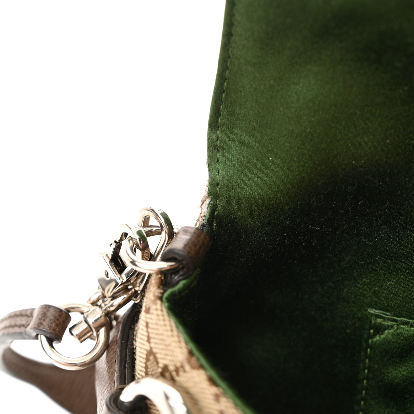 Monogram Textured Dollar Calfskin Heavy Grosgrain Web Small Maxi Horsebit Chain Shoulder Bag Beige Ebony New Acero