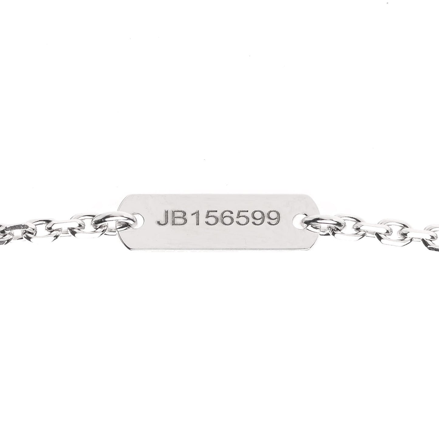 18K White Gold Mother of Pearl Vintage Alhambra Pendant Necklace