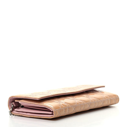 Christian Dior Patent Cannage Rendezvous Chain Wallet Pale Pink 4 of 14