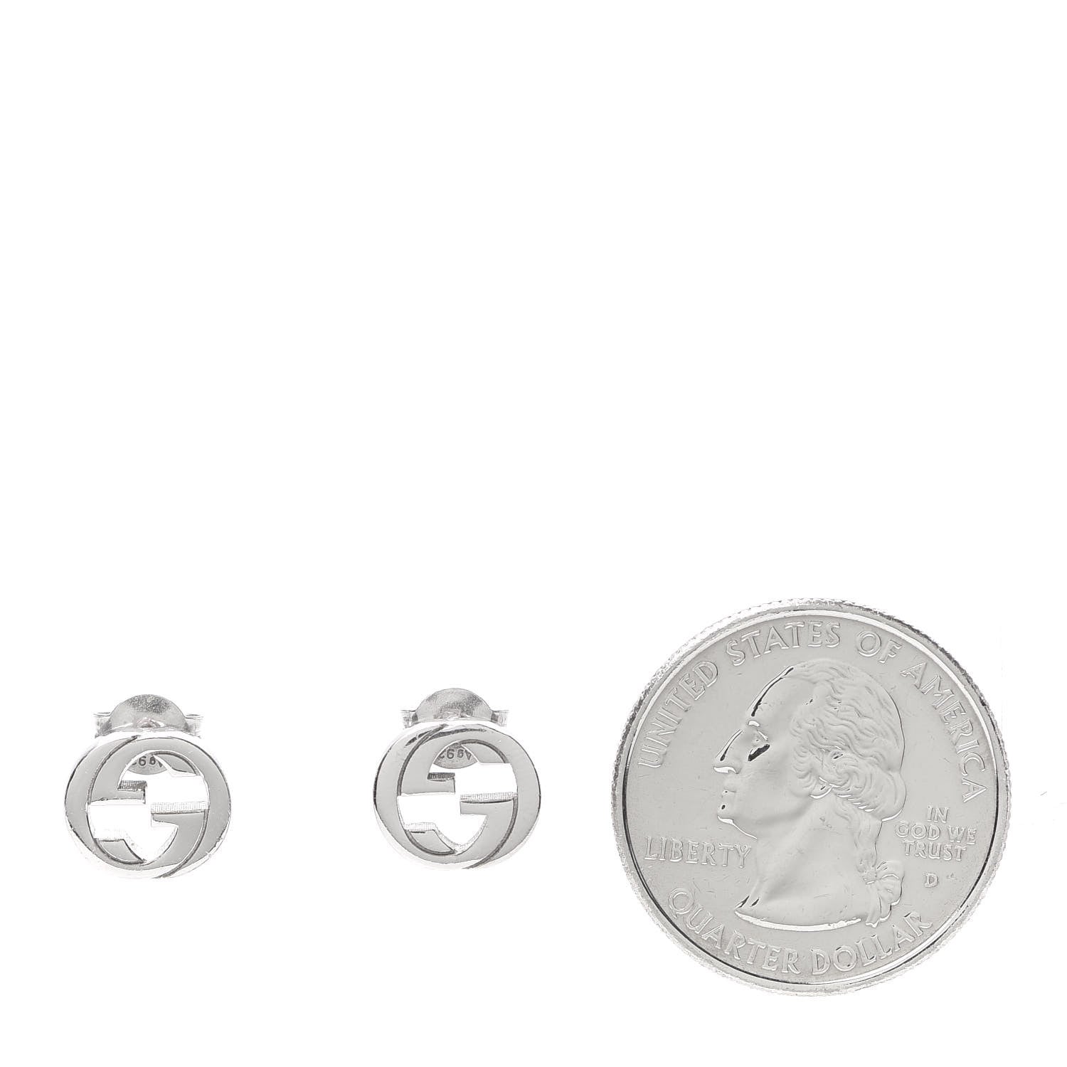 Gucci Sterling Silver Interlocking GG Stud Earrings 2 of 5