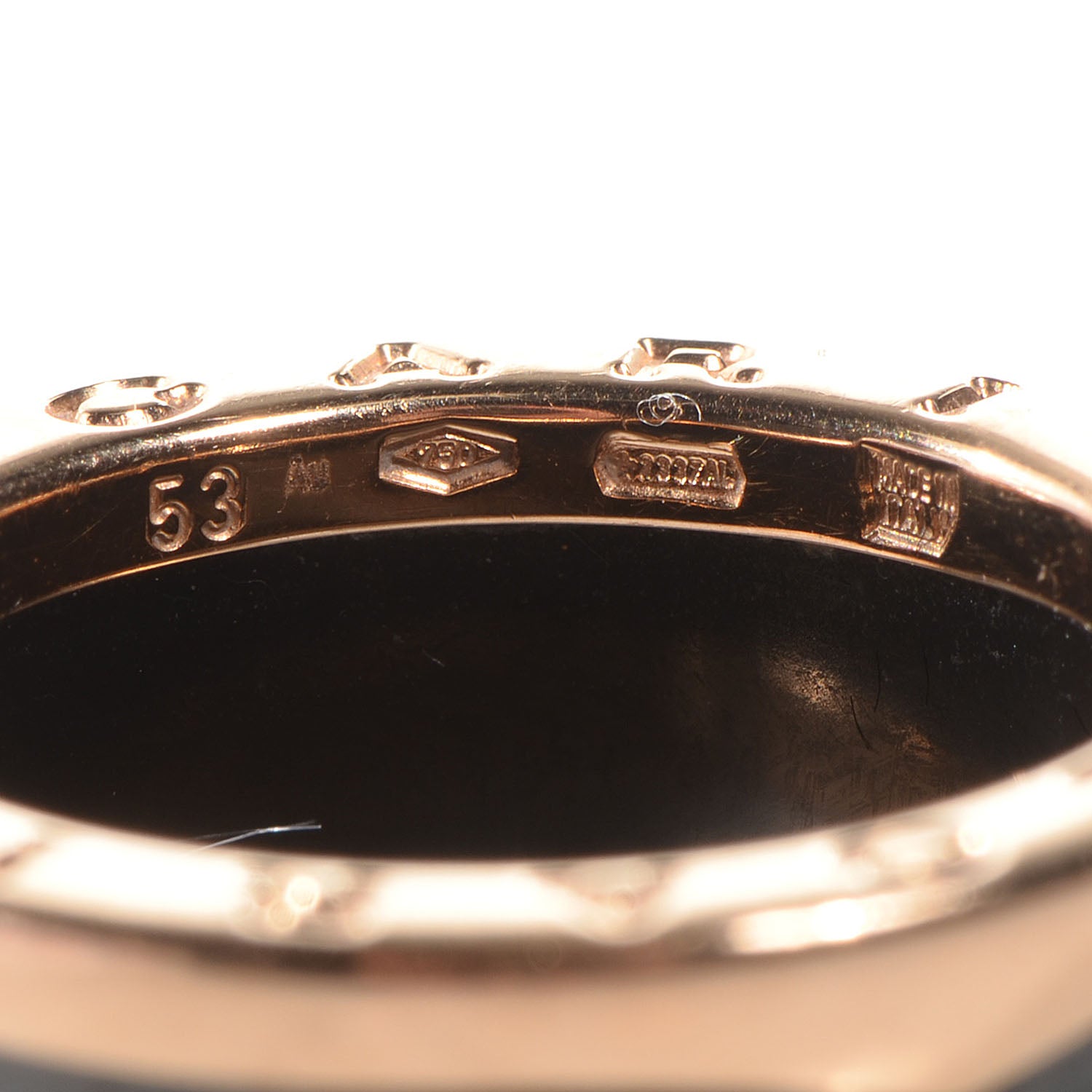 Bulgari BVLGARI 18k Pink Gold Ceramic B.Zero1 4 Band Ring 53 US 6.25 Black 5 of 6
